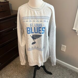Gildan Gray St. Louis Blues Crewneck Sweater